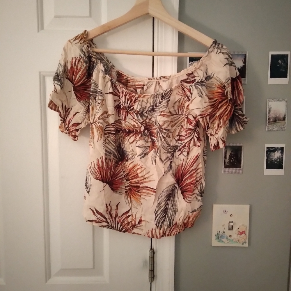 Tropical Off the Shoulder Shirt